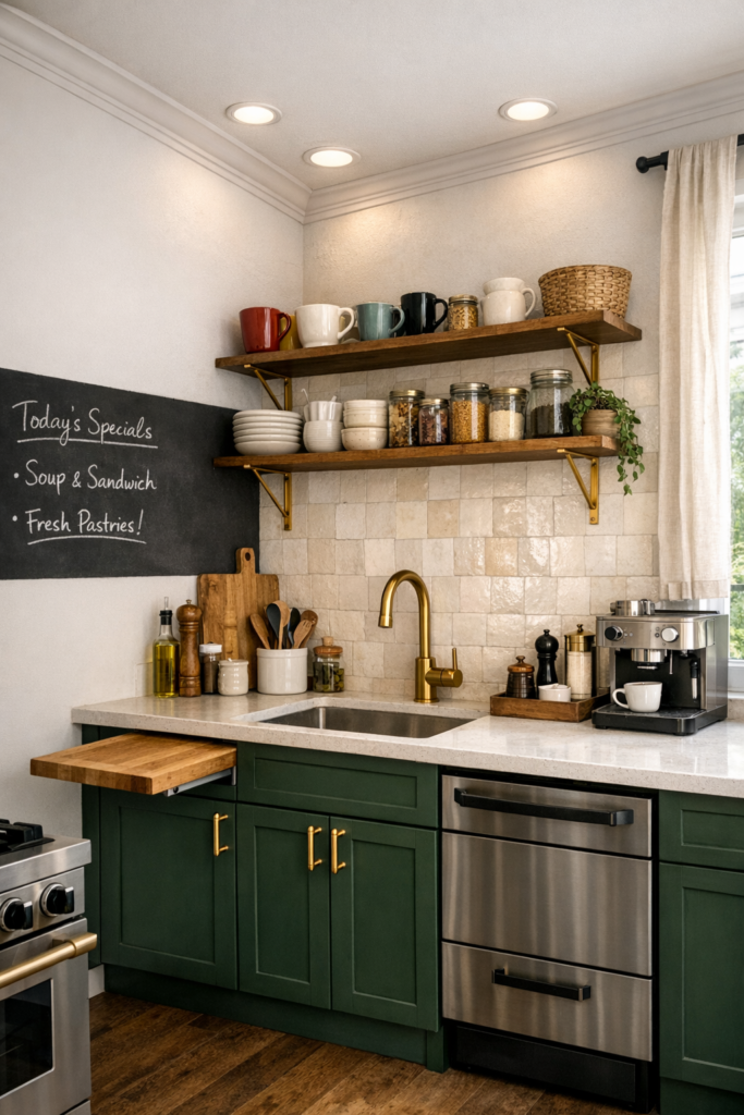 Open Shelf Cafe Kitchen