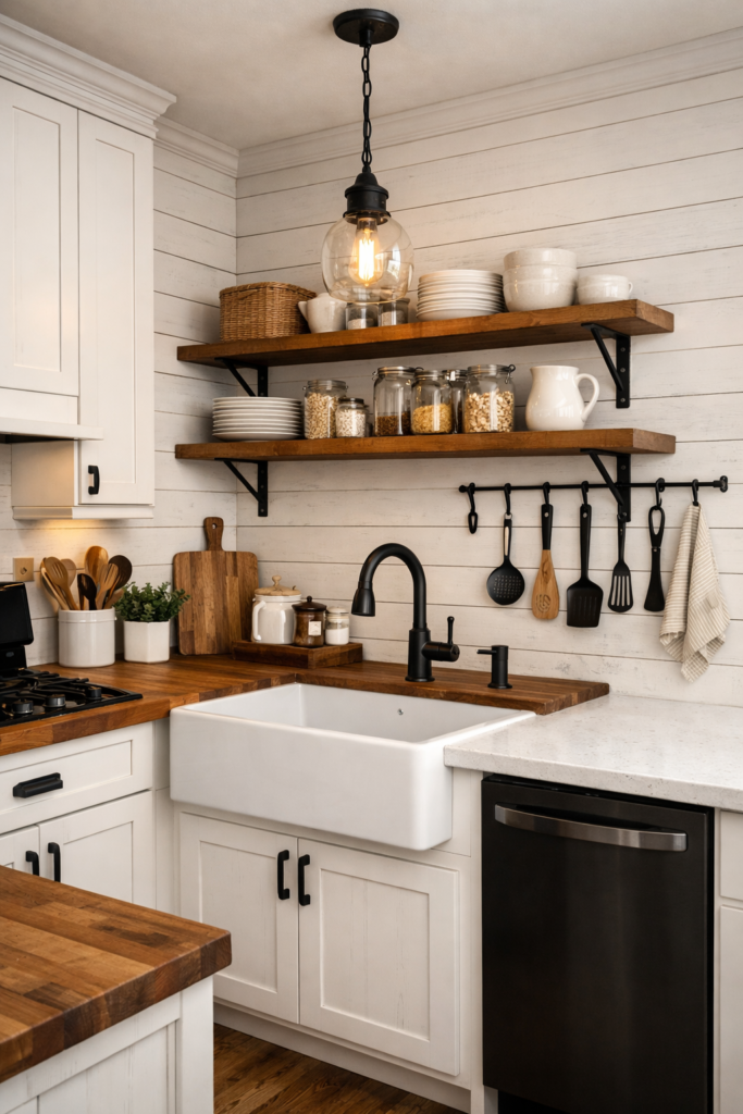 Rustic Wood & White Farmhouse