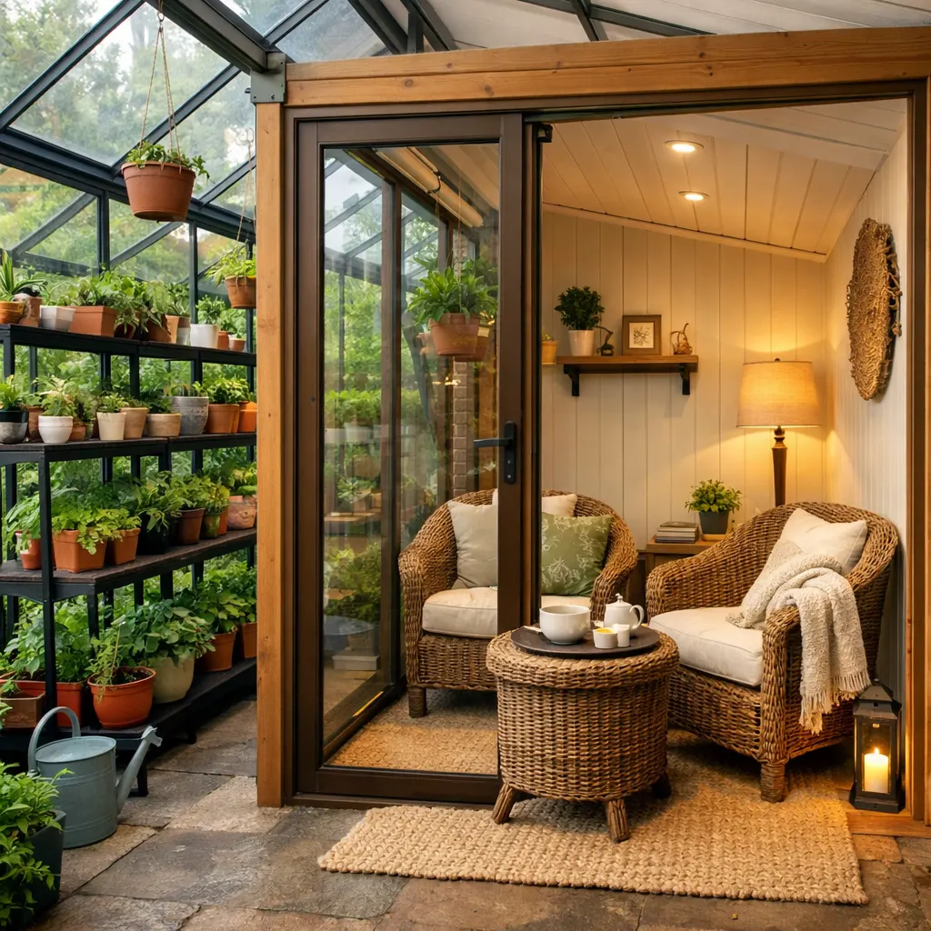 33. The Greenhouse with a Sitting Area