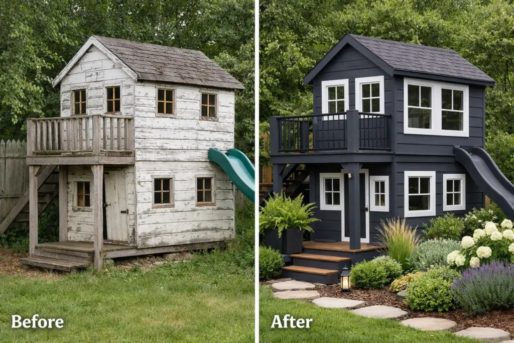34. The Upcycled Playhouse Makeover