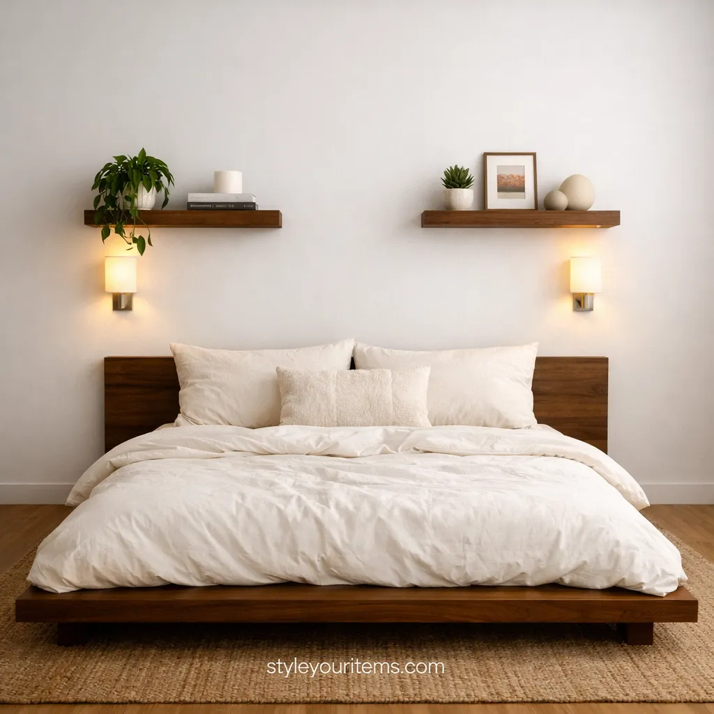 5. Install Floating Shelves Above the Bed