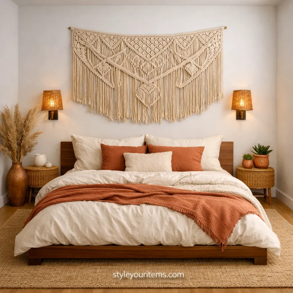 7. Hang a Tapestry or Woven Wall Hanging