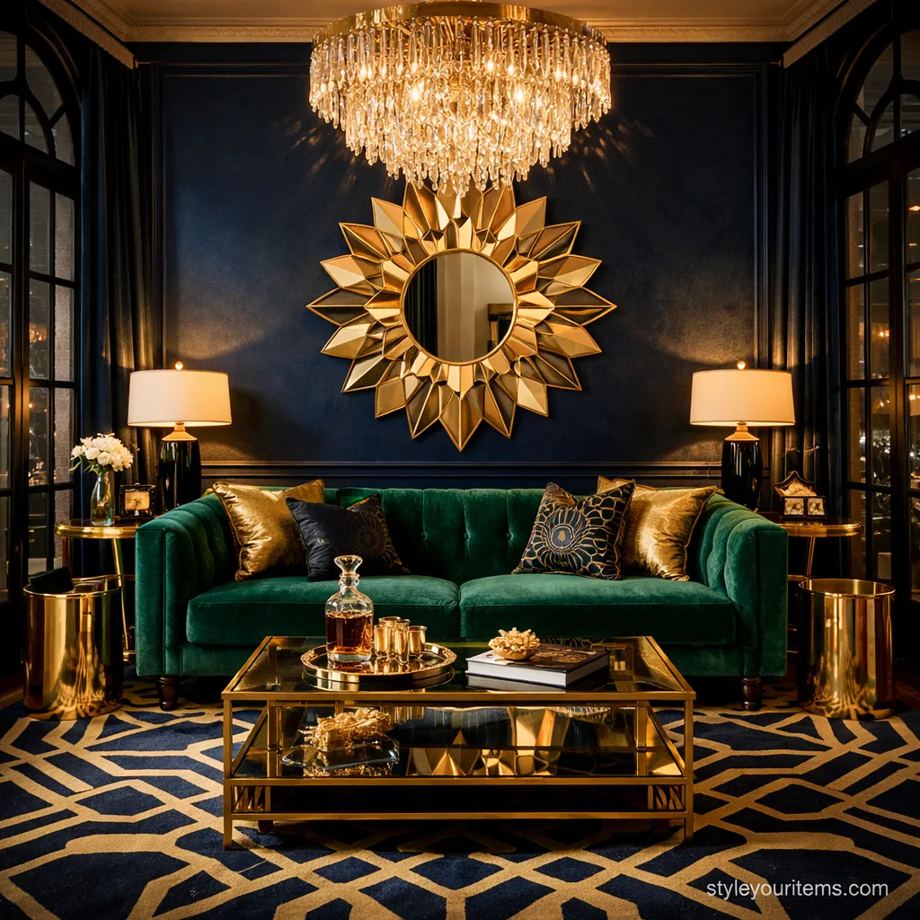 9. Art Deco glamour living room