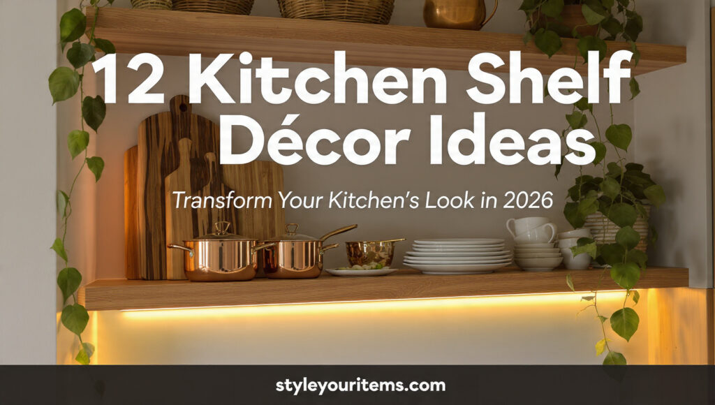 a stunning and eye catching kitchen shelf collage 
