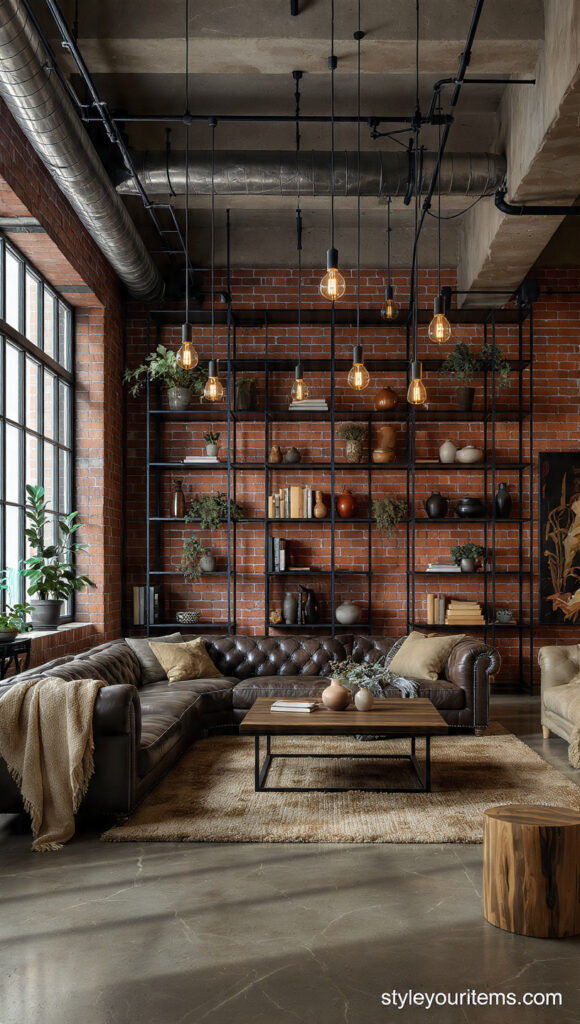 a stunning industrial luxury living room 2026 expo
