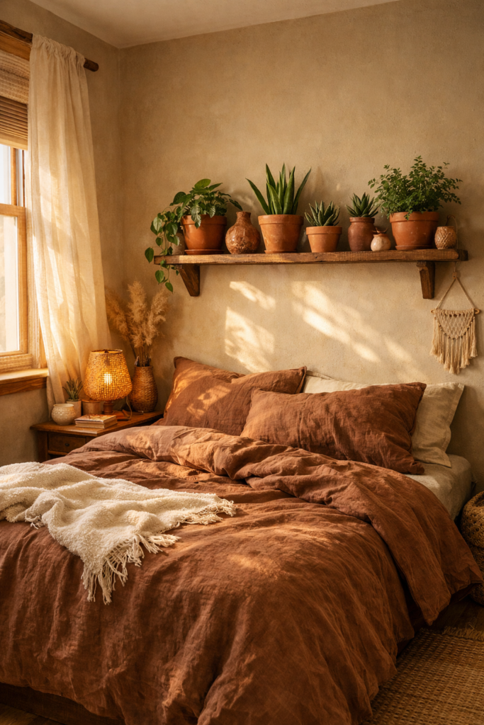 Beige & Brown Earthy Tones Bedroom