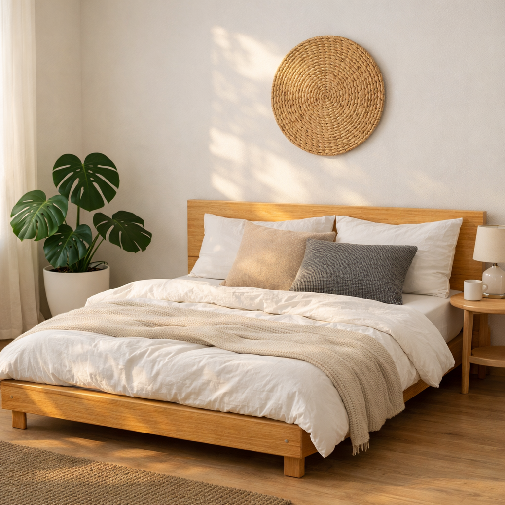 Scandinavian White & Wood Bedroom