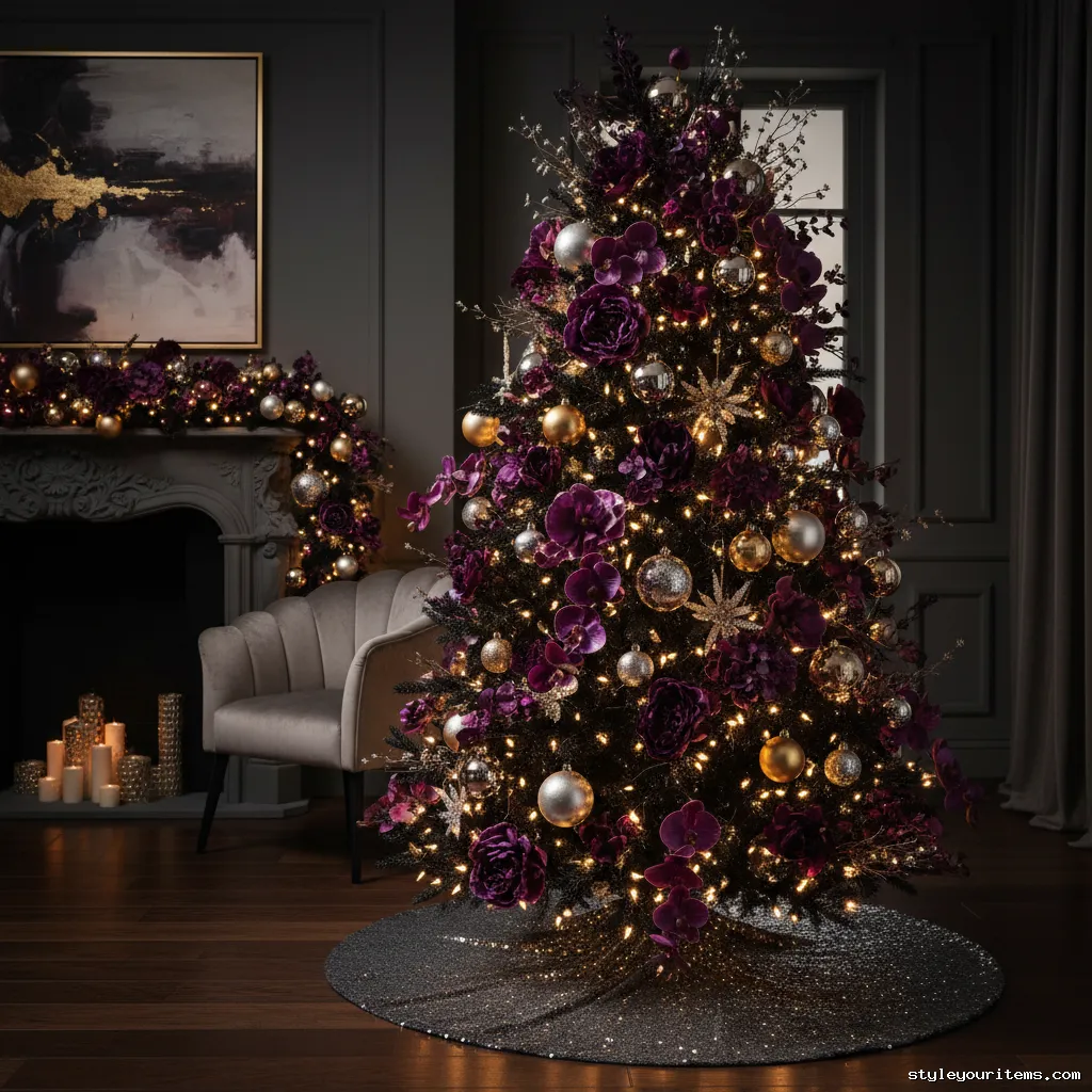 12. 12. Deep Purple Faux Florals