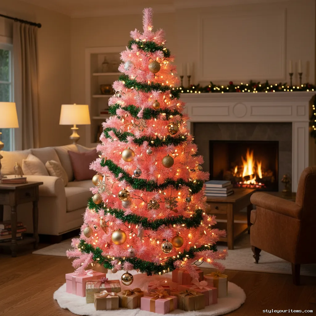 16. Pink With Greenery Accents