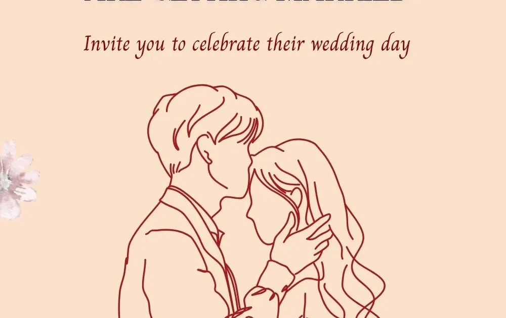 Free Minimalist Couple Line Art Wedding Invitation Templates 111 Free Minimalist Couple Line Art Wedding Invitation Templates