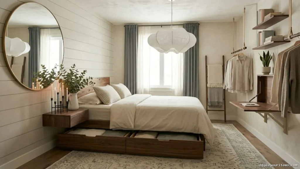 8. Multifunctional Tiny Nordic Bedroom — Smart For Small Footprints