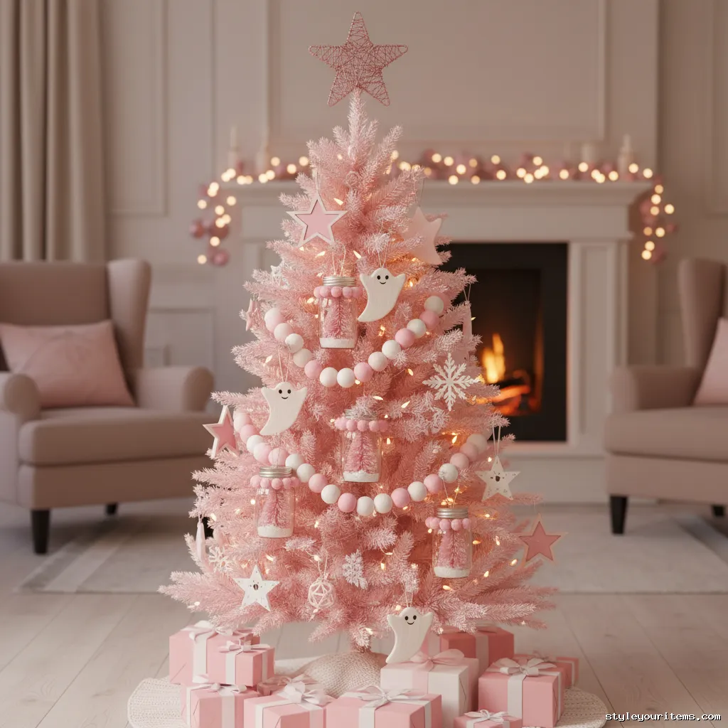 DIY Pink Christmas Tree Decorations
