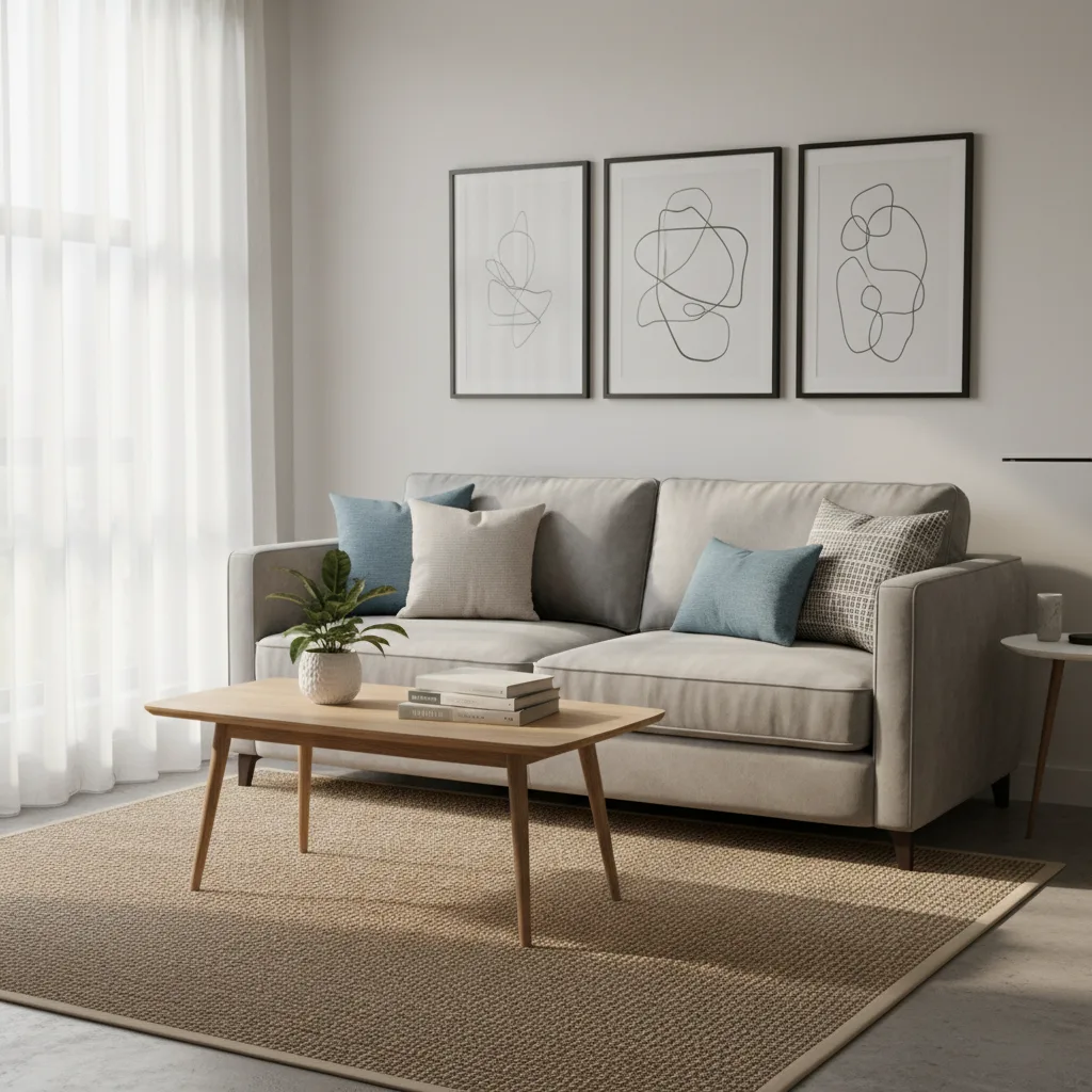 Sofa bed in a small living room