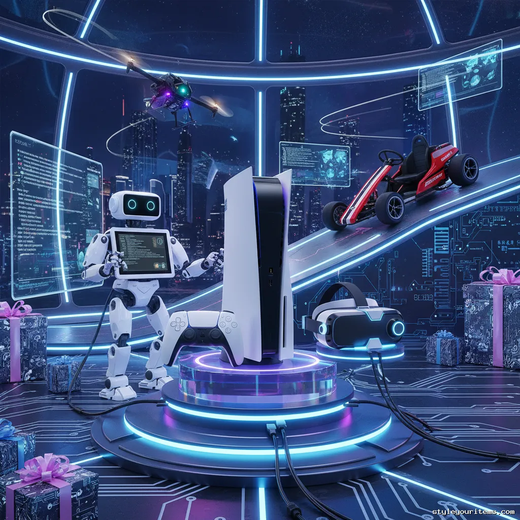Featuring gaming consoles, tech gadgets, and drones.