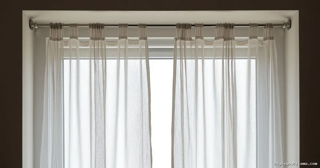 Cup Hooks And Steel Wire As Hidden Curtain Rod