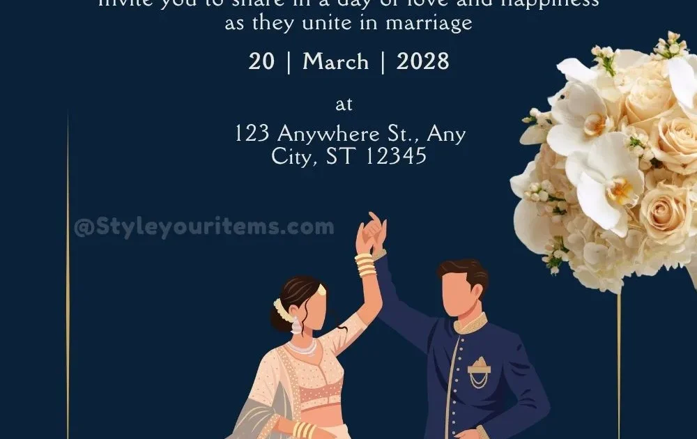 Desi Dancing Couple Wedding Invitation Template (Free Download PDF)