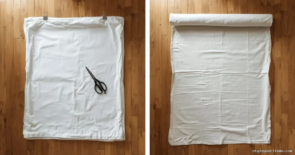 Flat Bedsheet And Canvas Drop Cloth For DIY Curtains