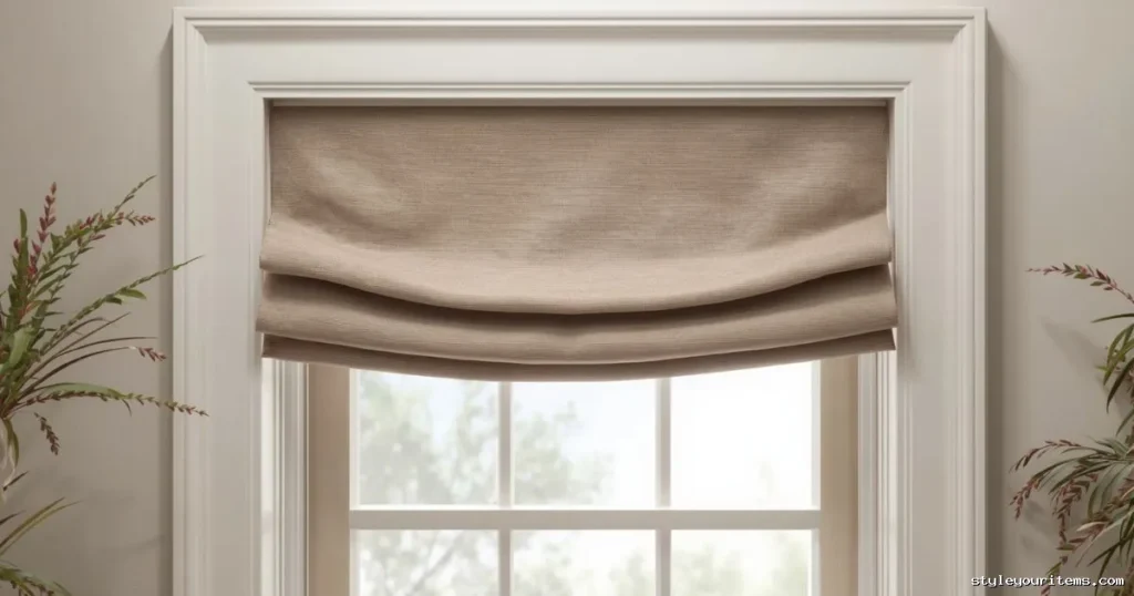 Tension Rod And Velcro Faux Roman Shade