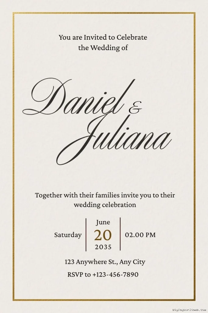 Free Elegant Wedding Invitation Canva Template (Bundle of 3) 1 Free Elegant Wedding Invitation Canva Template 1