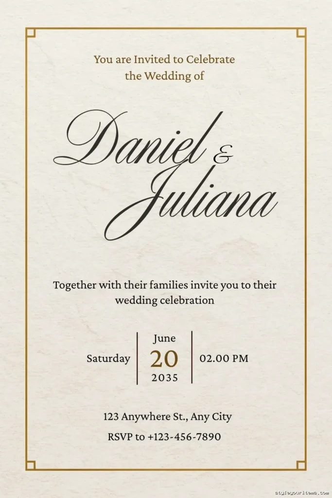Free Elegant Wedding Invitation Canva Template (Bundle of 3) 2 Free Elegant Wedding Invitation Canva Template 2