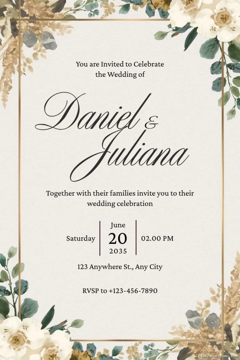 Free Rustic Wedding Invitation Template For Canva Fully Editable