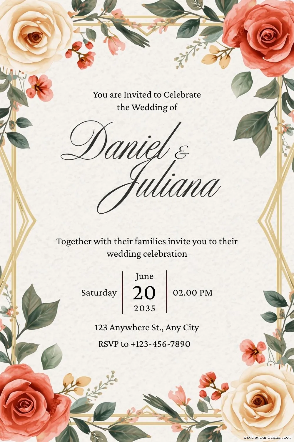 8 Free Floral Wedding Invitation Templates (Canva Download)