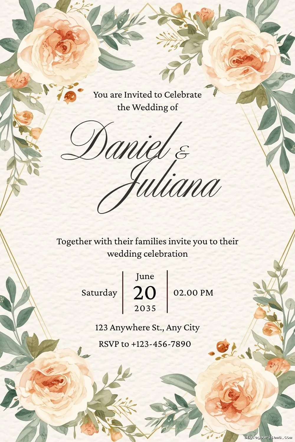 8 Free Floral Wedding Invitation Templates (Canva Download) 98 8 Free Floral Wedding Invitation Templates (Canva Download)