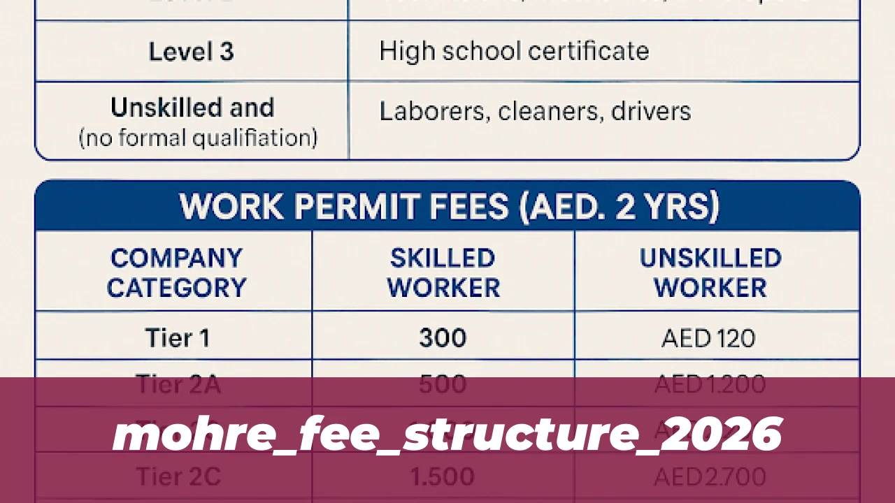 MoHRE Services 2026: Complete Guide to UAE Labor Procedures 3 mohre_fee_structure_2026