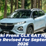 Suzuki Fronx GLX 6AT Hybrid Price Revised for September 2026