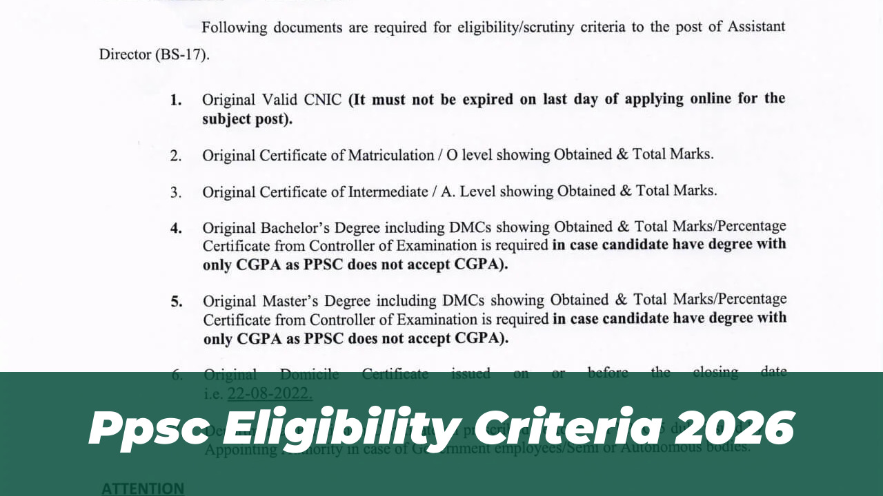 PPSC Jobs 2026: Apply for Thousands of Vacancies | Adv No. 10 1 Ppsc Eligibility Criteria 2026