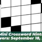 NYT Mini Crossword Hints and Answers: September 18, 2026