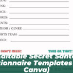 Editable Secret Santa Questionnaire Templates (2026 Canva)