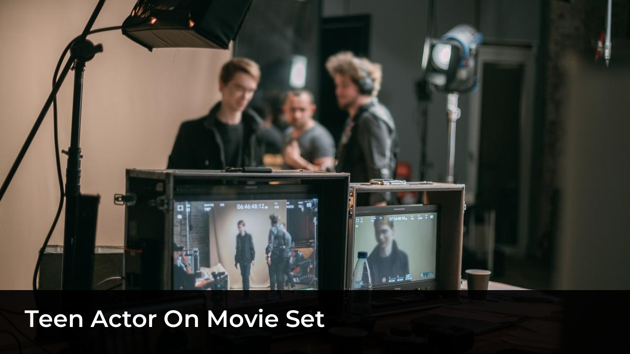 Teen actor on movie set