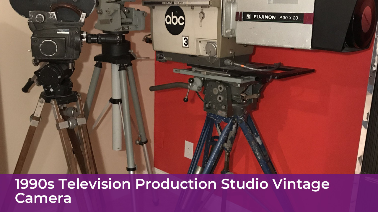 1990s television production studio vintage camera