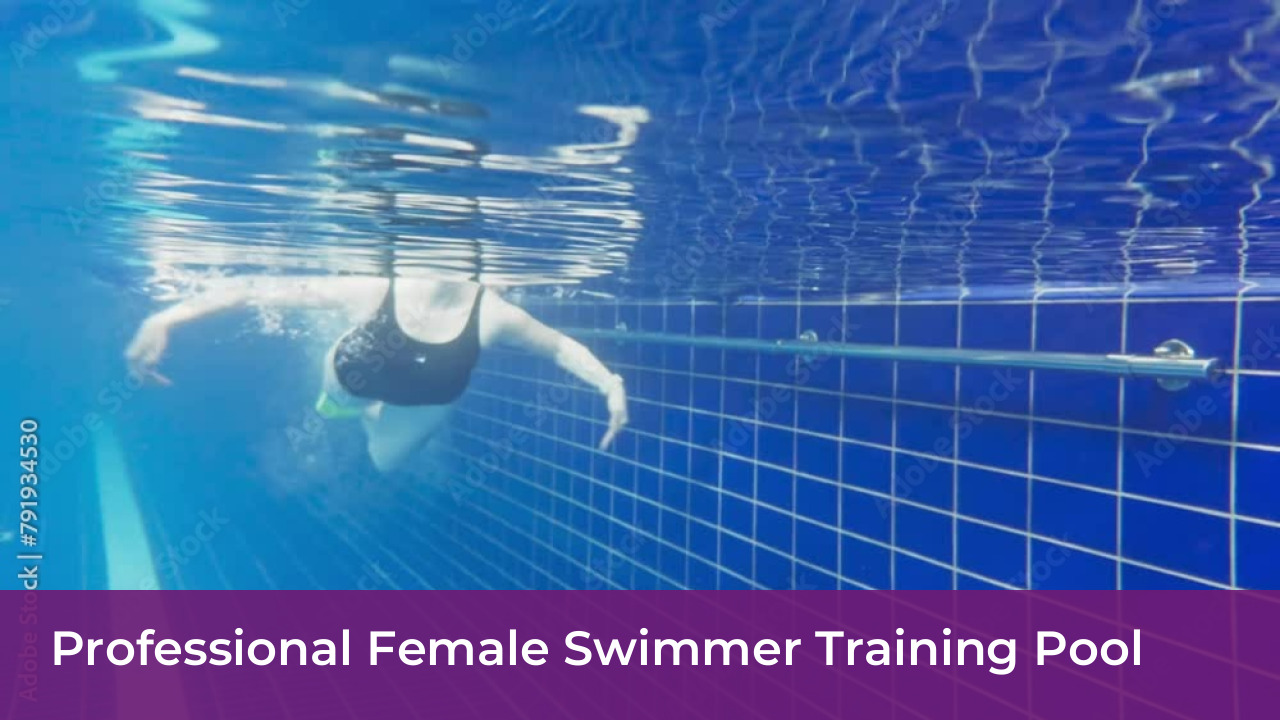 Professional Female Swimmer Training Pool