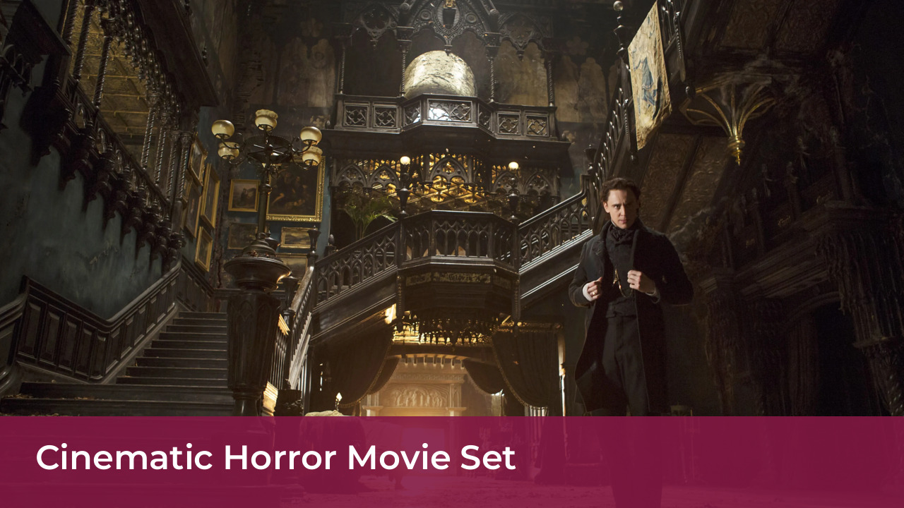 Cinematic horror movie set