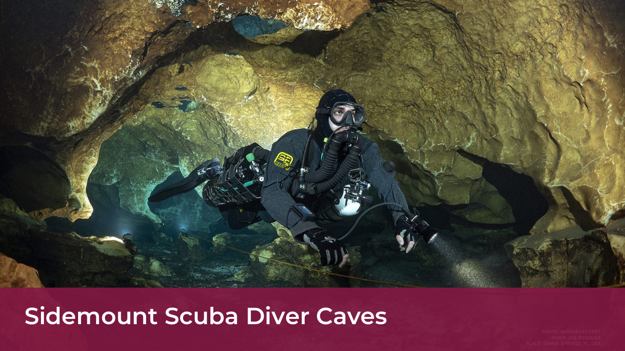 Sidemount Scuba Diver Caves
