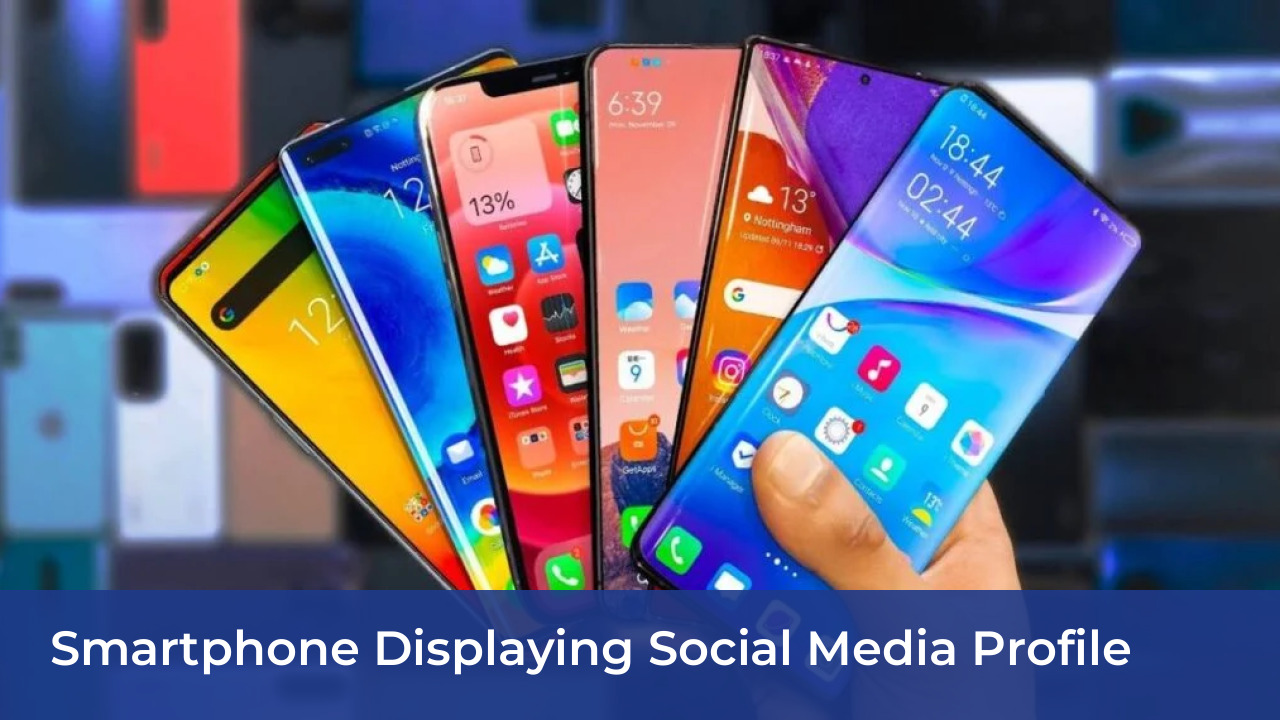 Smartphone displaying social media profile