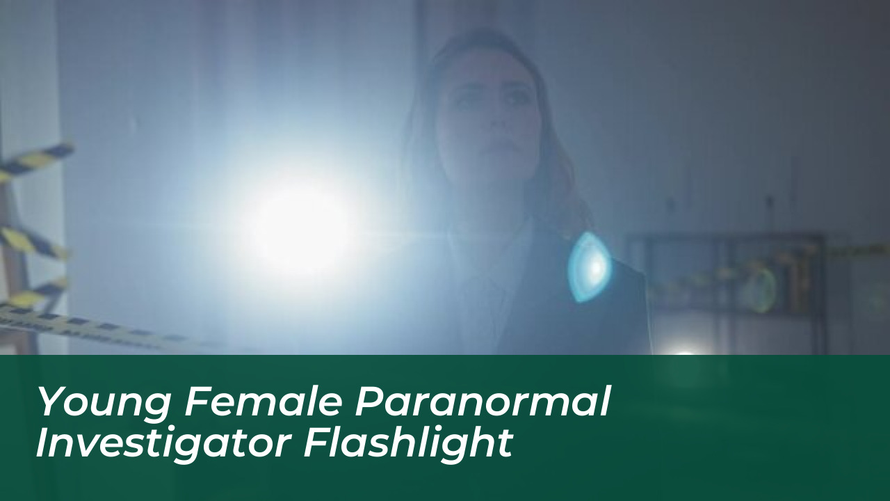 Young Female Paranormal Investigator Flashlight