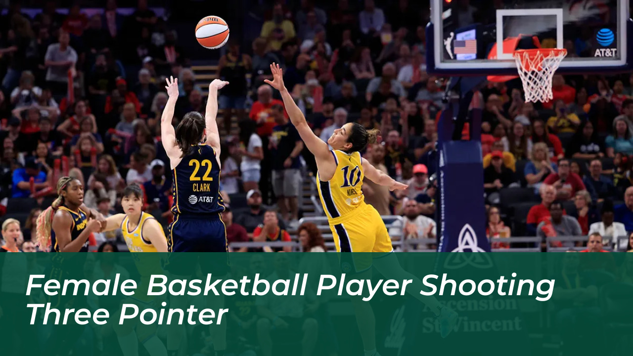 Female Basketball Player Shooting Three Pointer