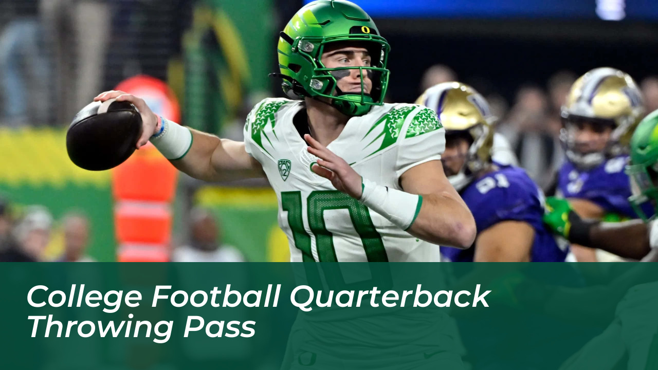 College Football Quarterback Throwing Pass