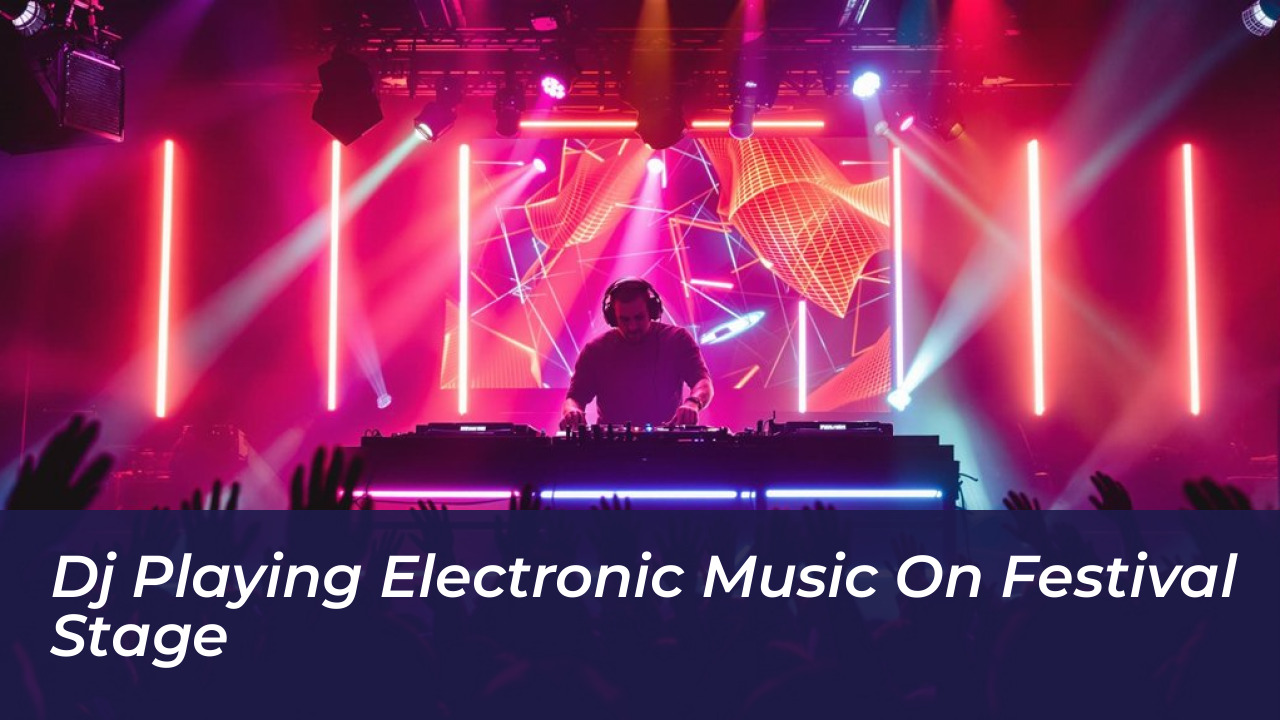 DJ playing electronic music on festival stage