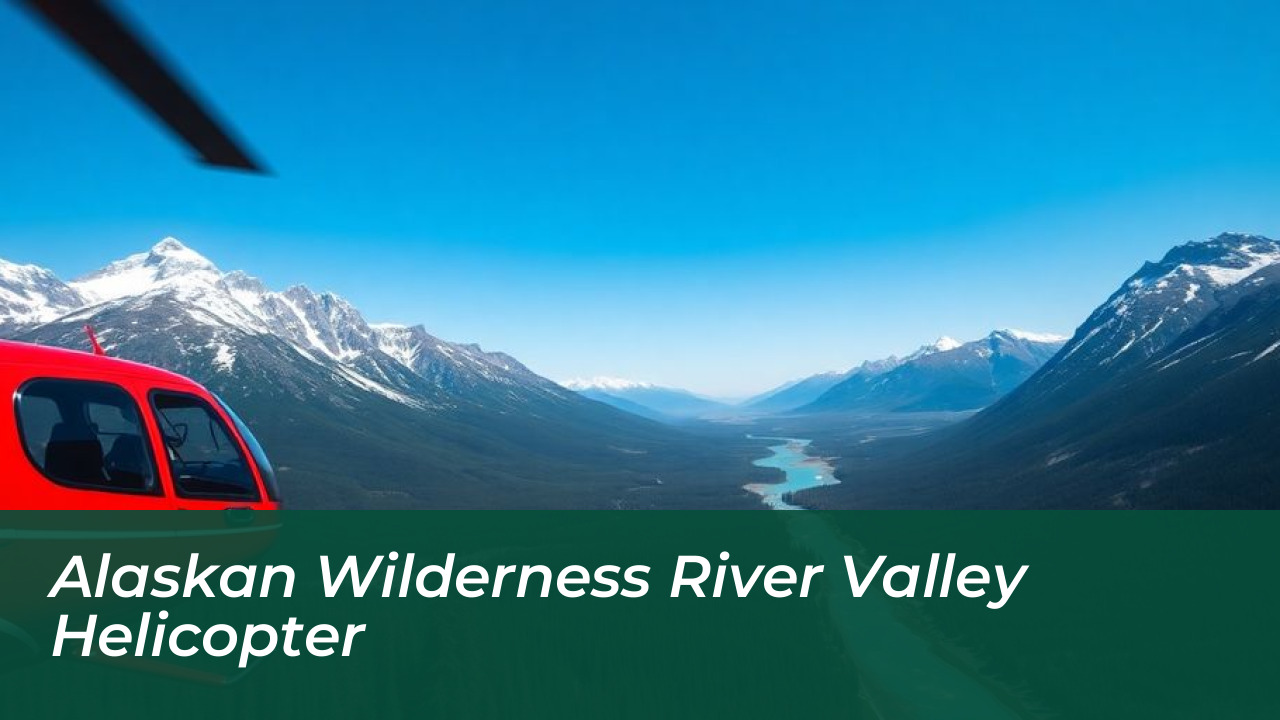 Alaskan Wilderness River Valley Helicopter