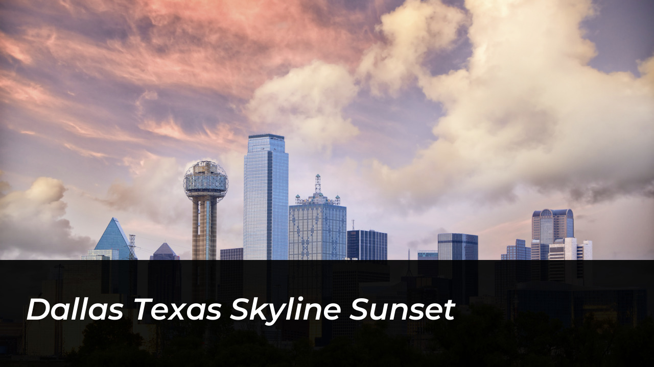 Dallas Texas Skyline Sunset