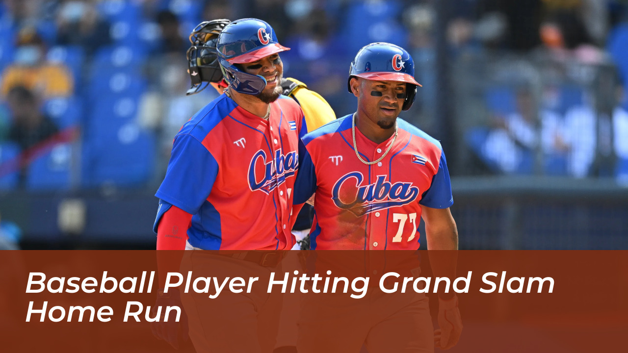 Baseball Player Hitting Grand Slam Home Run