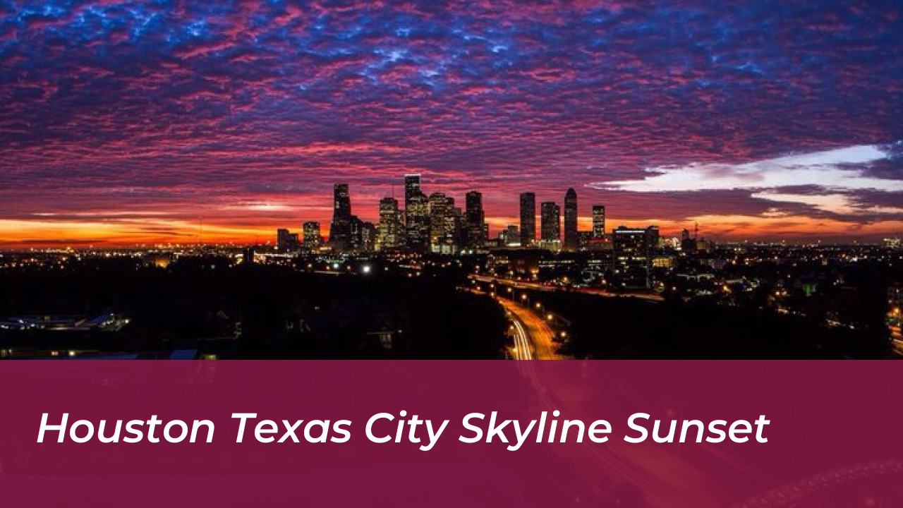Houston Texas City Skyline Sunset