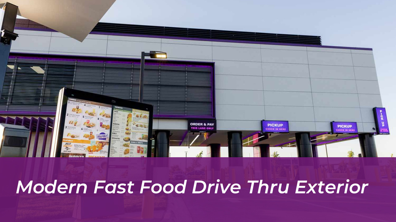 Modern Fast Food Drive Thru Exterior