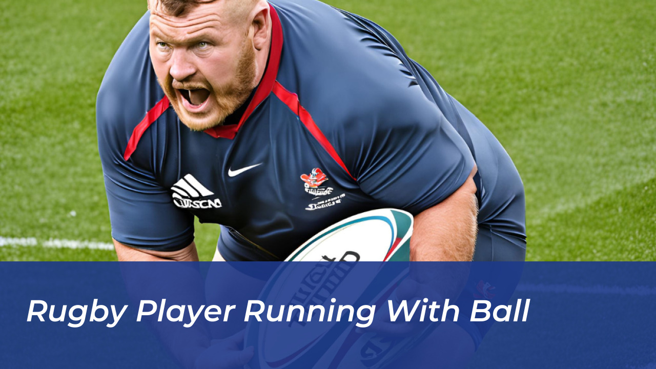 Rugby Player Running With Ball