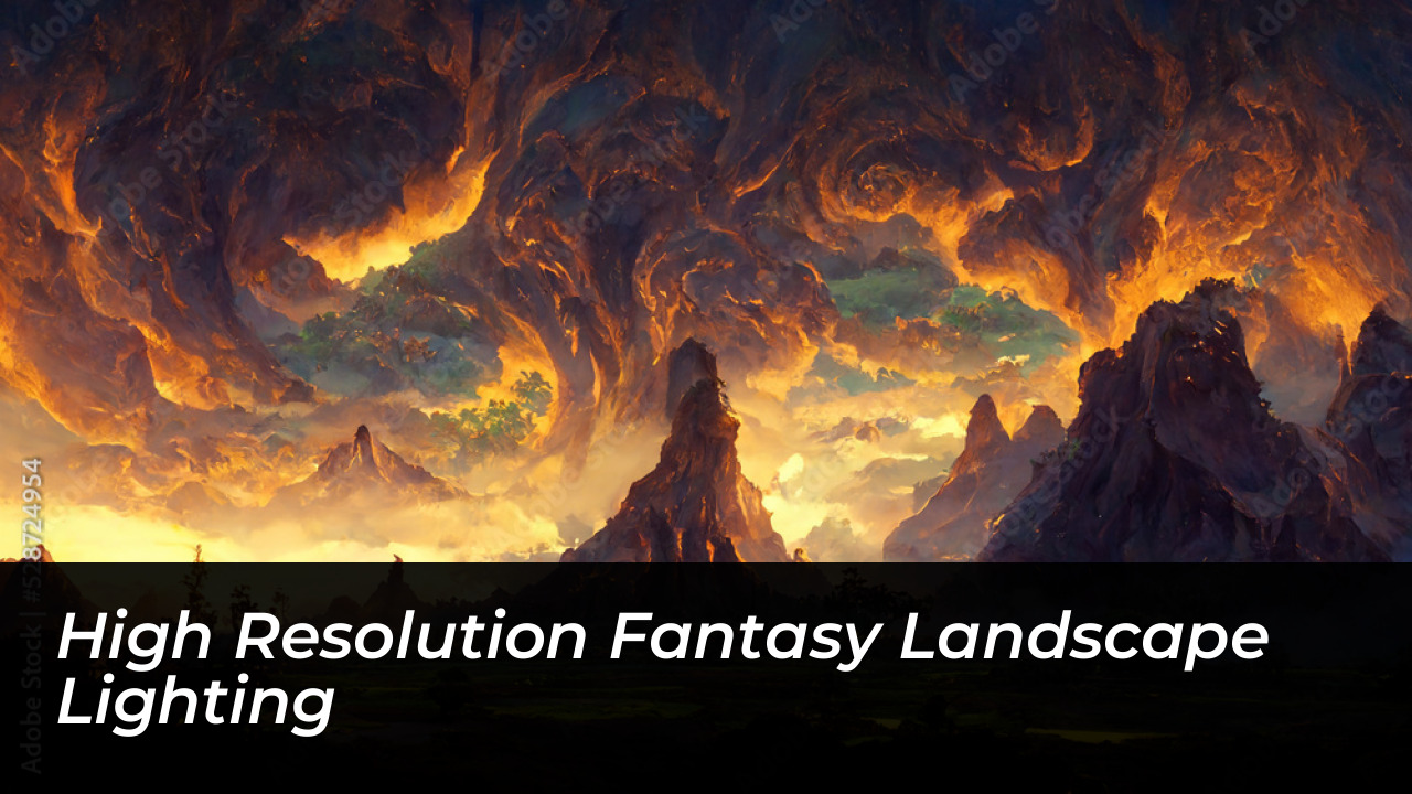 High Resolution Fantasy Landscape Lighting