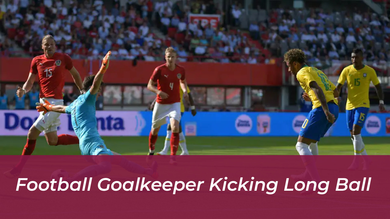 Football goalkeeper kicking long ball